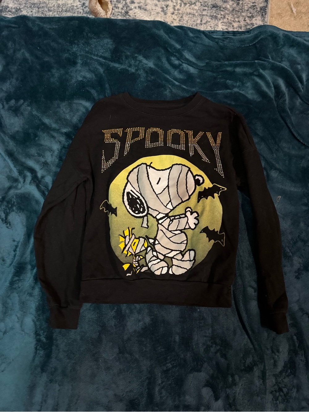 Spooky Mummy Graphic Kid’s Sweatshirt - Black